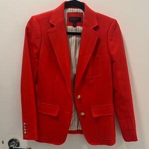 J. Crew 100% Wool Red Blazer with Gold Buttons Size 6